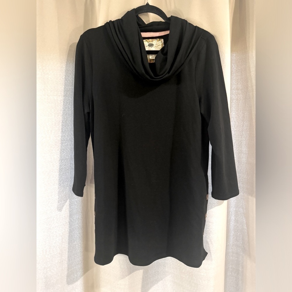 Cupio Black Cowl Neck Long Sleeve Top
